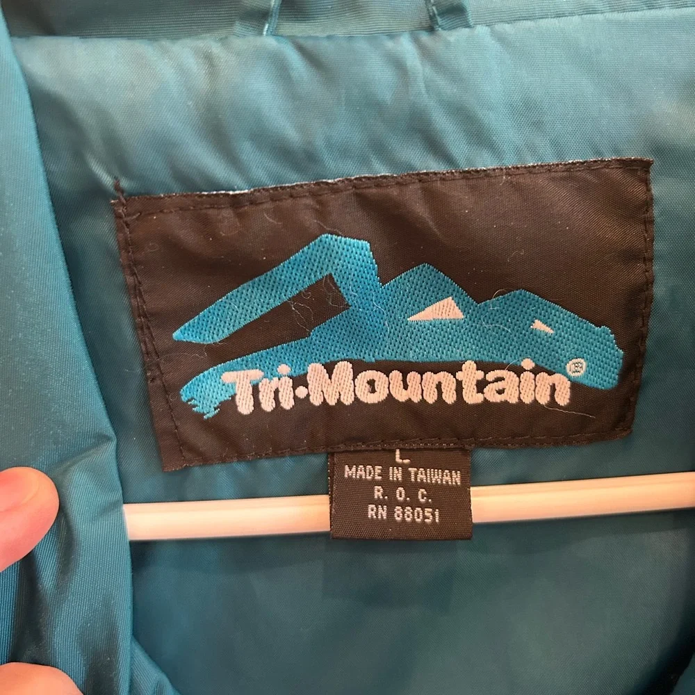 Tri-Mountain Windbreaker Size Large Teal & Purple Jacket Vintage Men’s - Picture 2 of 6